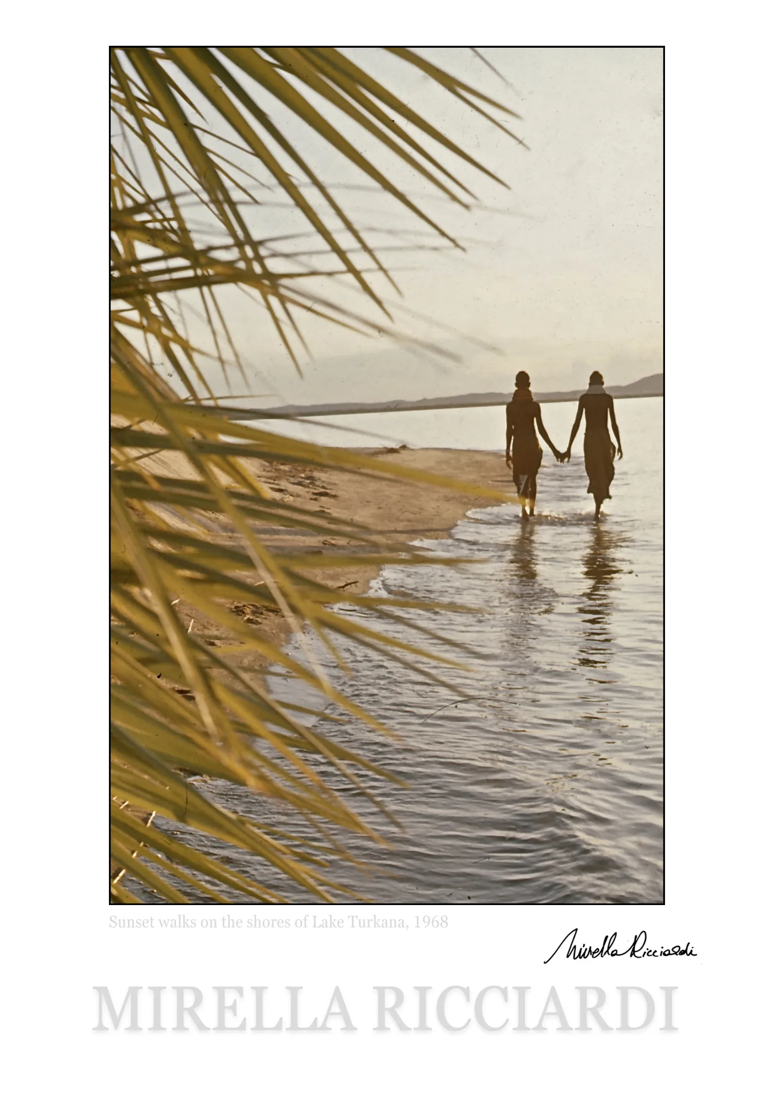 Sunset walks on the shores of Lake Turkana, 1968 - Poster