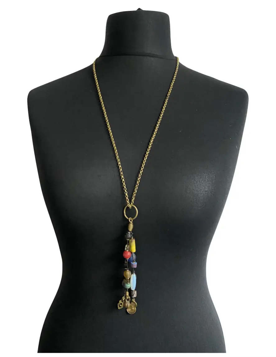 MRV38 - 70s Multi-coloured Cluster Necklace