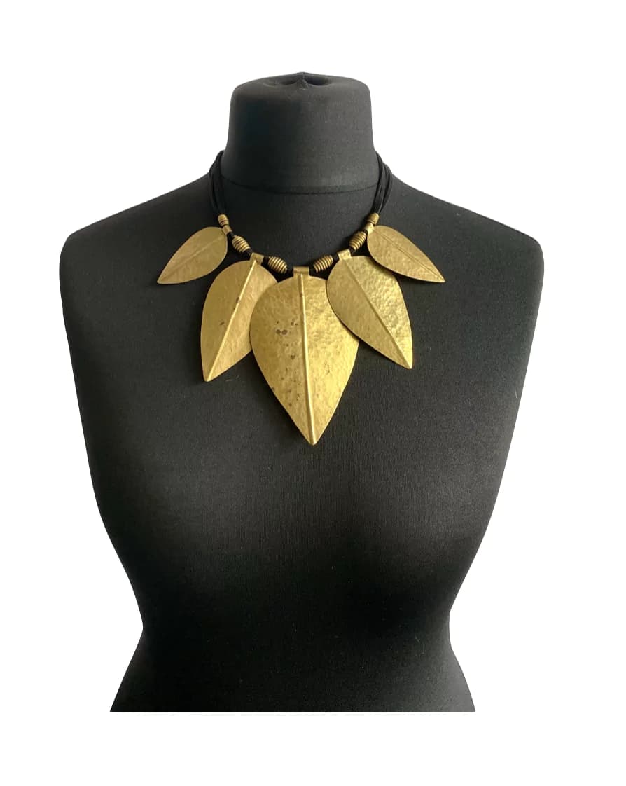 MRV2 - MRV3 - Five Brass Turkana Leaf Necklace