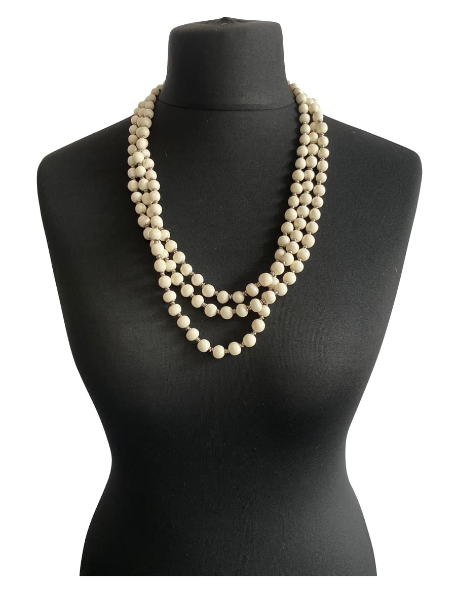 MRV13 - Mapfupa Pearl Necklace with Aluminium Dividers