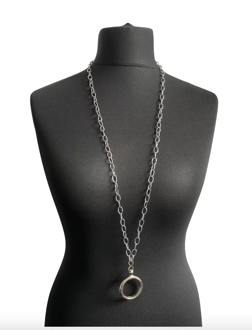 MRV43 - Chunky Stainless Steel Circle of Life Necklace