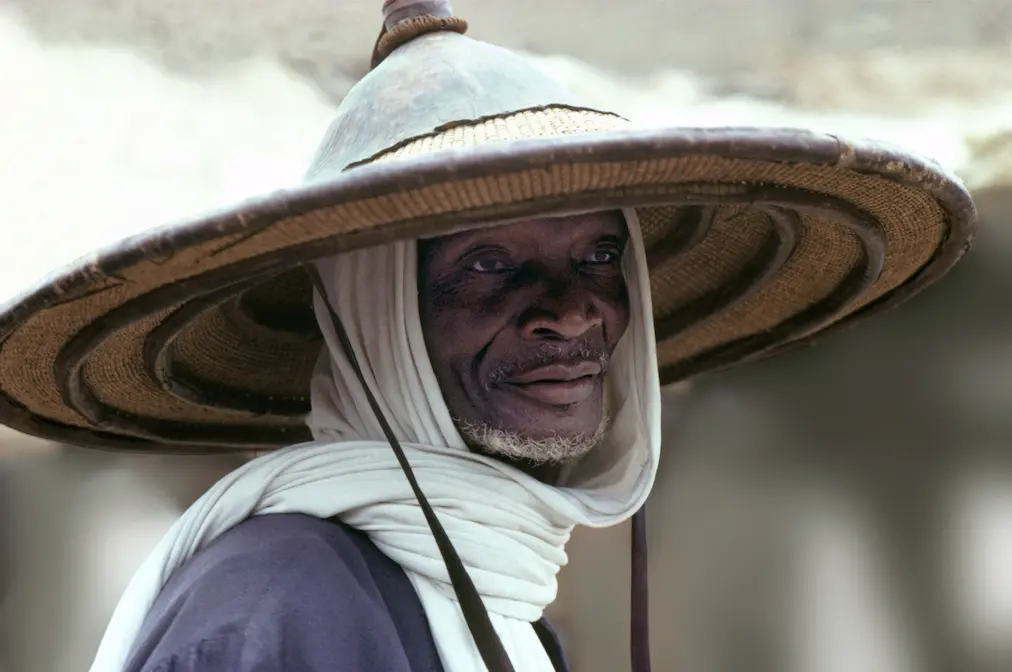 Man wearing a Fulani Straw Hat