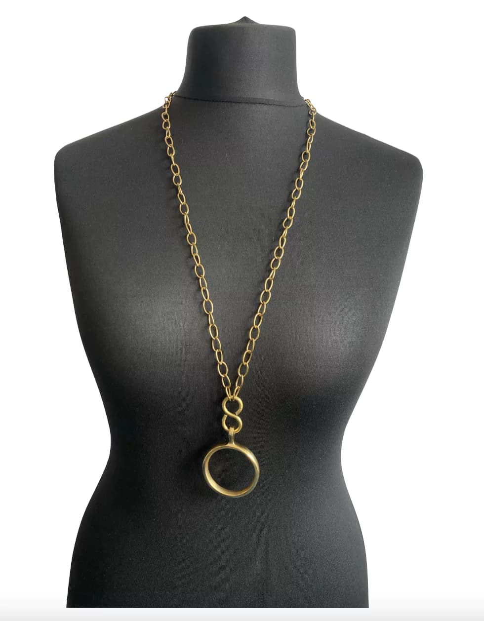 MRV44 - Chunky Brass Circle of Life Necklace