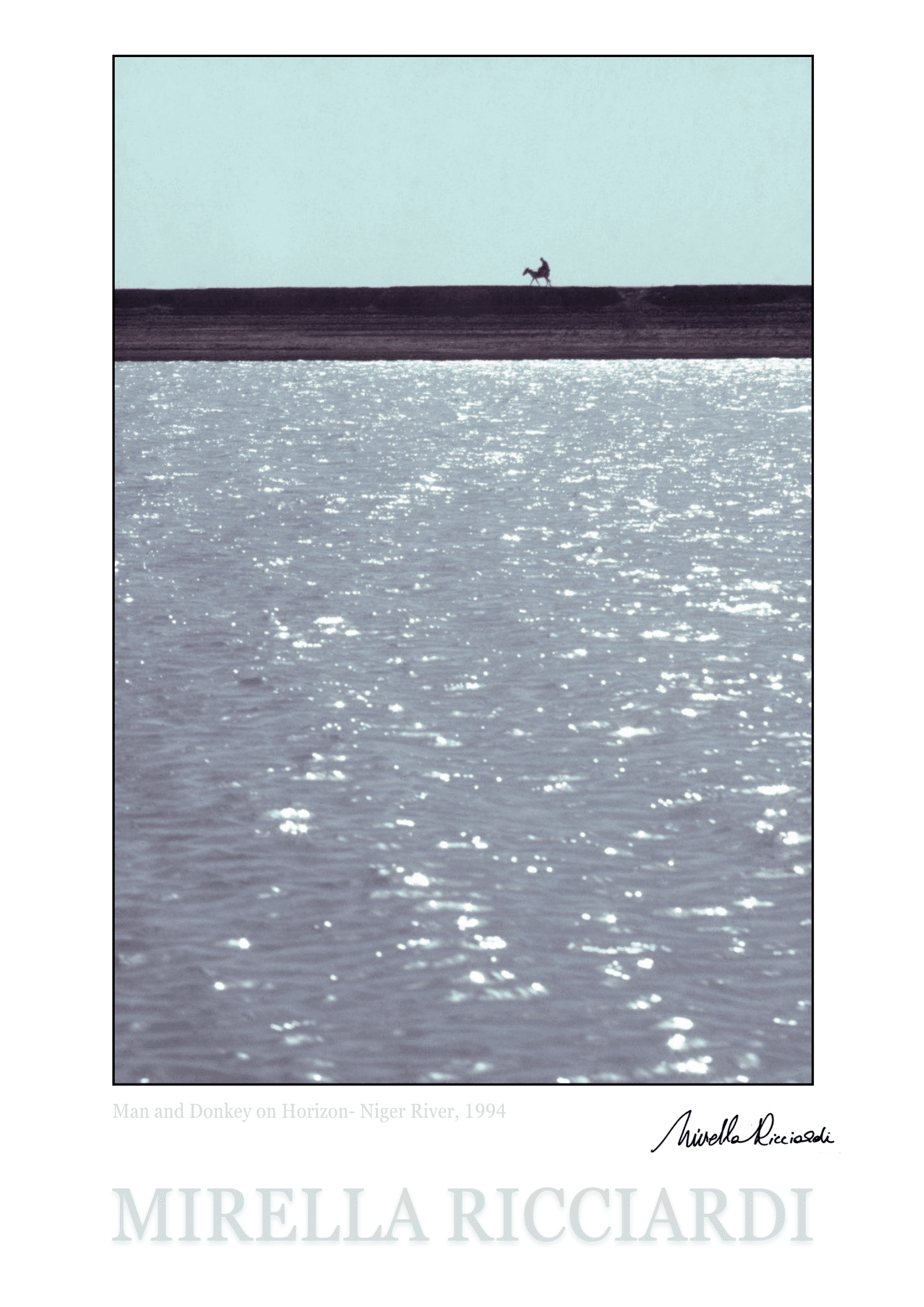 Man and Donkey on Horizon - Niger River, 1984 - Poster